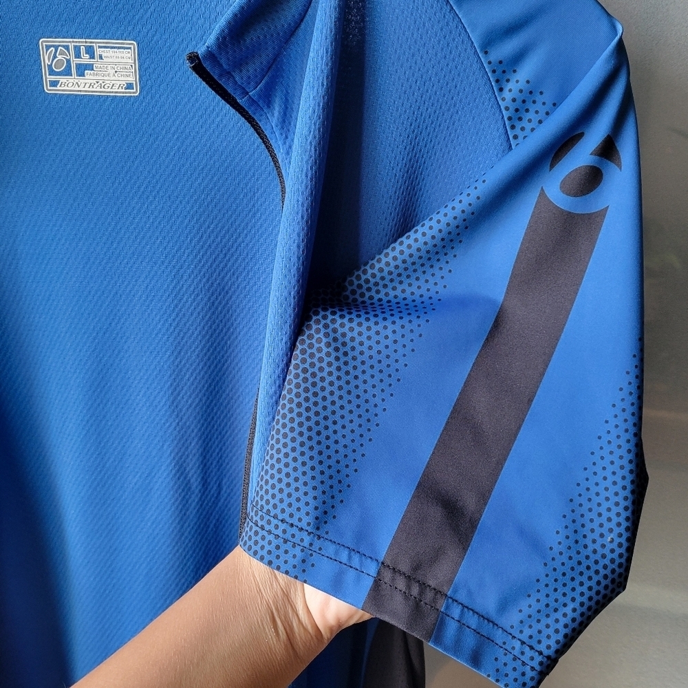 Bontreger Men's Solstice Short Sleeve Cycling Jersey Zip Front Blue Black Large - Picture 8 of 11
